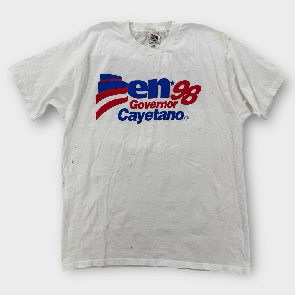 Vintage Ben Cayetano Shirt Mens XL Hawaii Politician Governor USA Tee 1998 White